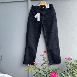 TopShop High Waisted Straight Leg Black Jeans